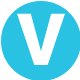 Transparent image of the letter V with a text color of white and a circular background behind it that is blue followed by an edit image button underneath it.