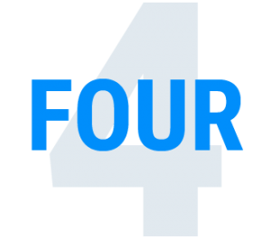 Transparent image of the number four with the word "four" written over it.
