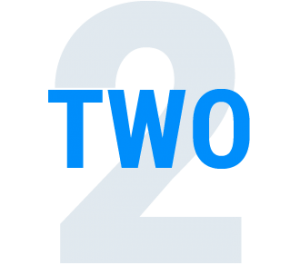 Transparent image of the number two with the word "two" written over it.